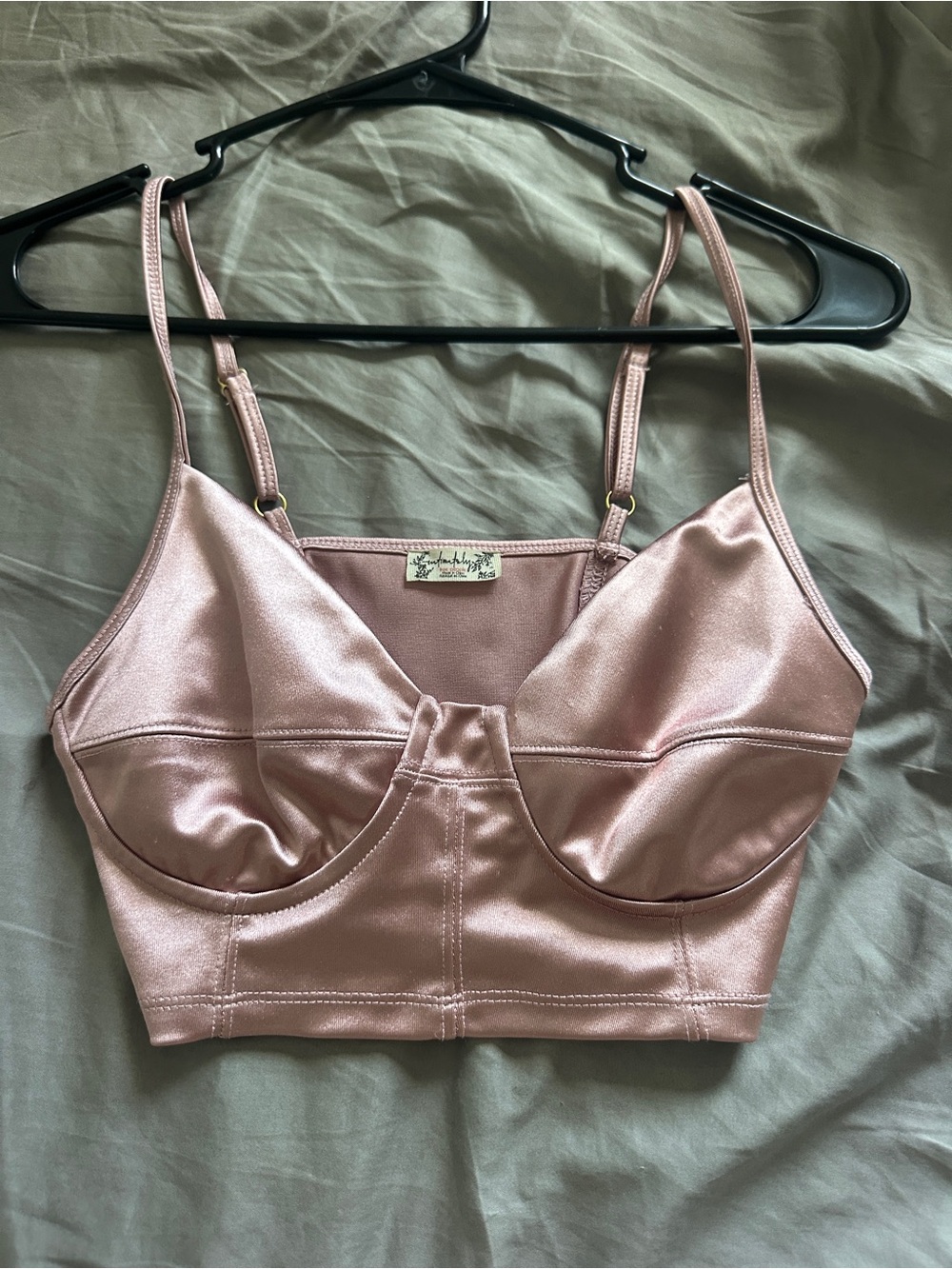 Free People Satin Underwire Bralette - Blush Pink